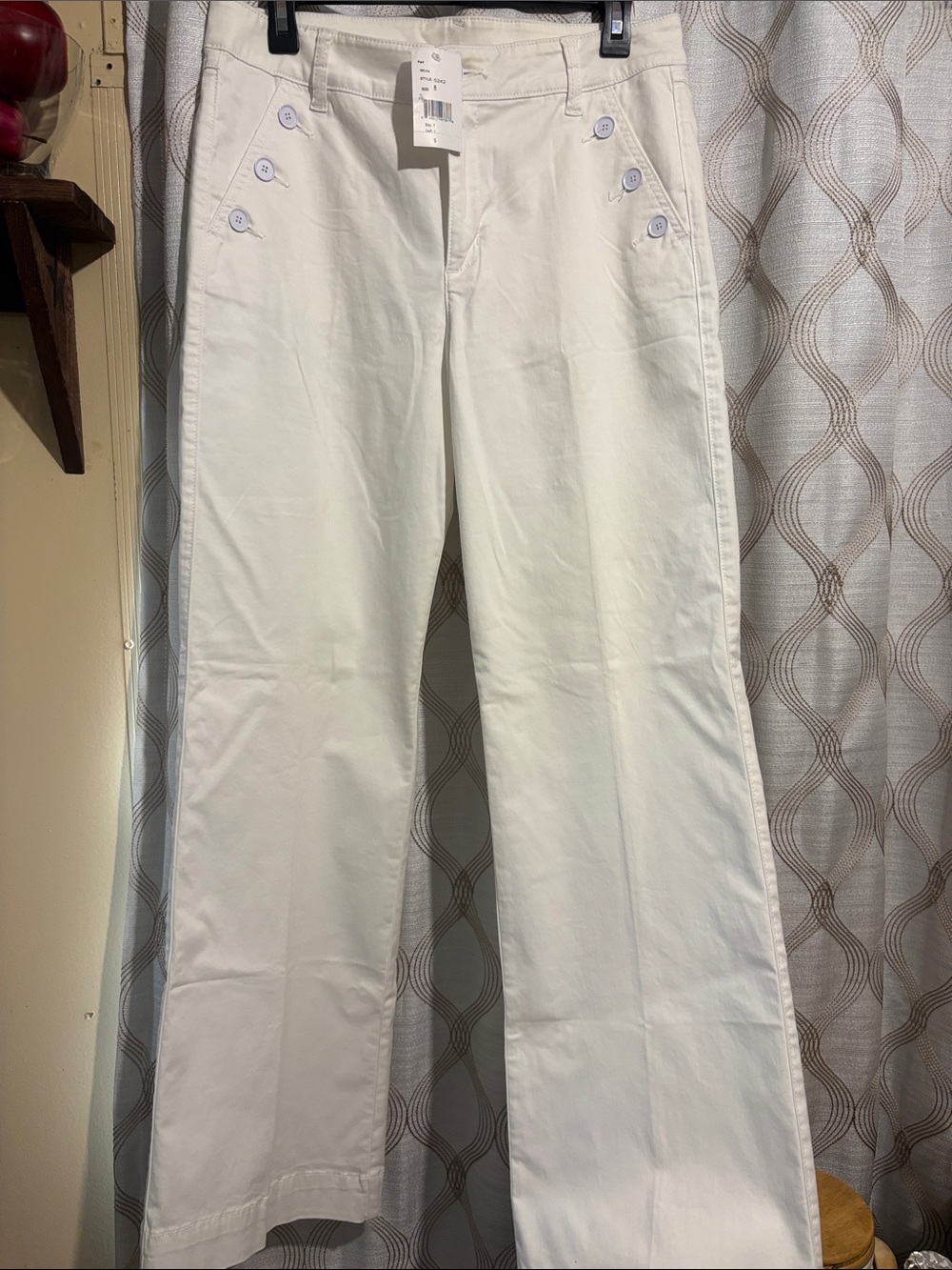 CAbi White High-Rise Tailored Pants